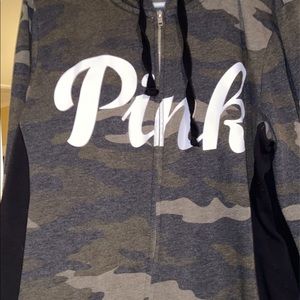 Pink Victoria’s Secret camo zip up hoodie